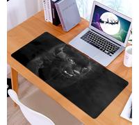 KDWJS Tappetino per mouse XXL Speed Gaming - 90x40 cm - XXL Mousepad - base antiscivolo - migliora la precisione e la velocità - Ritratto animale e monocromatico di una pantera nera, occhi luminosi,