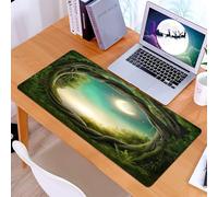 KDWJS Tappetino per mouse XXL Speed Gaming - 90x40 cm - XXL Mousepad - base antiscivolo - migliora la precisione e la velocità - Il sentiero segreto nella foresta al chiaro di luna, foresta misterios