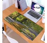 KDWJS Tappetino per mouse XXL Speed Gaming - 90x40 cm - XXL Mousepad - base antiscivolo - migliora la precisione e la velocità - Woodland Decor, un tappeto di campanule si estende attraverso il bosco