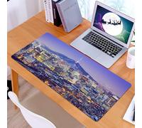 KDWJS Tappetino per mouse XXL Speed Gaming - 90x40 cm - XXL Mousepad - base antiscivolo - migliora la precisione e la velocità - Skyline della città di Seul, Corea del Sud, al crepuscolo.
