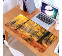KDWJS Tappetino per mouse XXL Speed Gaming - 90x40 cm - XXL Mousepad - base antiscivolo - migliora la precisione e la velocità - Affascinanti boschi autunnali, la calda luce del sole bacia le foglie