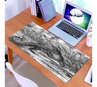 KDWJS Tappetino per mouse XXL Speed Gaming - 90x40 cm - XXL Mousepad - base antiscivolo - migliora la precisione e la velocità - Dipinto in bianco e nero di un coccodrillo in stile retrò, lungo cocco