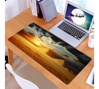 KDWJS Tappetino per mouse XXL Speed Gaming - 90x40 cm - XXL Mousepad - base antiscivolo - migliora la precisione e la velocità - Piramidi di Giza nella valle di Giza in Egitto con un gruppo di beduin