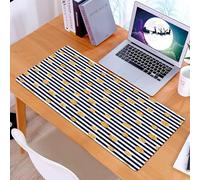 KDWJS Tappetino per mouse XXL Speed Gaming - 90x40 cm - XXL Mousepad - base antiscivolo - migliora la precisione e la velocità - Oro e bianco, sottili linee orizzontali con cerchi rotondi, pois vinta