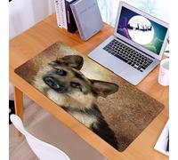 KDWJS Tappetino per mouse XXL Speed Gaming - 90x40 cm - XXL Mousepad - base antiscivolo - migliora la precisione e la velocità - Ritratto di pastore tedesco. Simulazione di uno stile pittorico antico