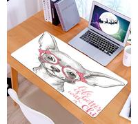 KDWJS Tappetino per mouse XXL Speed Gaming - 90x40 cm - XXL Mousepad - base antiscivolo - migliora la precisione e la velocità - Disegno schizzo di un cane chihuahua con occhiali rotondi, su sfondo b