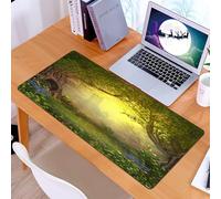 KDWJS Tappetino per mouse XXL Speed Gaming - 90x40 cm - XXL Mousepad - base antiscivolo - migliora la precisione e la velocità - Albero della foresta mistica Foresta incantata Paesaggio naturale fant