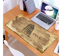 KDWJS Tappetino per mouse XXL Speed Gaming - 90x40 cm - XXL Mousepad - base antiscivolo - migliora la precisione e la velocità - Torre pendente di Pisa Edificio storico nostalgico Stile urbano decora