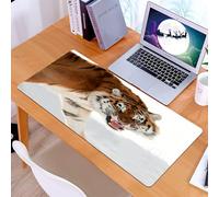 KDWJS Tappetino per mouse XXL Speed Gaming - 90x40 cm - XXL Mousepad - base antiscivolo - migliora la precisione e la velocità - Tigre feroce nella neve, tigre predatrice invernale che ruggisce sulla