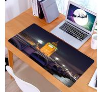KDWJS Tappetino per mouse XXL Speed Gaming - 90x40 cm - XXL Mousepad - base antiscivolo - migliora la precisione e la velocità - Incantevole paesaggio notturno di Londra, l'iconico Big Ben che splend