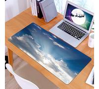 KDWJS Tappetino per mouse XXL Speed Gaming - 90x40 cm - XXL Mousepad - base antiscivolo - migliora la precisione e la velocità - La luce del sole penetra attraverso le nuvole nel cielo blu profondo,