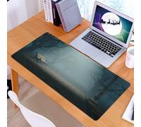 KDWJS Tappetino per mouse XXL Speed Gaming - 90x40 cm - XXL Mousepad - base antiscivolo - migliora la precisione e la velocità - Panchina nel parco in una notte oscura e misteriosa, tema horror della