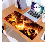 KDWJS Tappetino per mouse XXL Speed Gaming - 90x40 cm - XXL Mousepad - base antiscivolo - migliora la precisione e la velocità - Un drago nero furioso distrugge l'esercito dei non morti con un soffio
