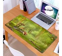 KDWJS Tappetino per mouse XXL Speed Gaming - 90x40 cm - XXL Mousepad - base antiscivolo - migliora la precisione e la velocità - Animali, ricci, funghi e scoiattoli in un bosco misterioso