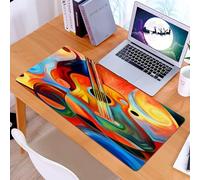KDWJS Tappetino per mouse XXL Speed Gaming - 90x40 cm - XXL Mousepad - base antiscivolo - migliora la precisione e la velocità - Dipinto astratto sul tema della musica e del ritmo