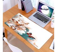 KDWJS Tappetino per mouse XXL Speed Gaming - 90x40 cm - XXL Mousepad - base antiscivolo - migliora la precisione e la velocità - Natura, farfalle colorate volano sui petali viola Blu