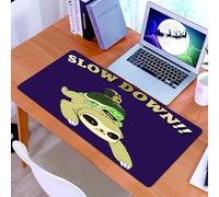 KDWJS Tappetino per mouse XXL Speed Gaming - 90x40 cm - XXL Mousepad - base antiscivolo - migliora la precisione e la velocità - Il testo pigro della tartaruga e della lumaca rallenta, pigrizia e lum