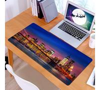 KDWJS Tappetino per mouse XXL Speed Gaming - 90x40 cm - XXL Mousepad - base antiscivolo - migliora la precisione e la velocità - New York, NYC Chi non dorme mai pensieri su