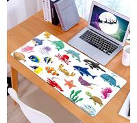 KDWJS Tappetino per mouse XXL Speed Gaming - 90x40 cm - XXL Mousepad - base antiscivolo - migliora la precisione e la velocità - Balena, varietà di organismi marini Stella marina Razza Cavalluccio ma