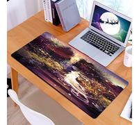 KDWJS Tappetino per mouse XXL Speed Gaming - 90x40 cm - XXL Mousepad - base antiscivolo - migliora la precisione e la velocità - Paesaggio misterioso, figure bianche e luminose in un ambiente fantast