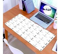 KDWJS Tappetino per mouse XXL Speed Gaming - 90x40 cm - XXL Mousepad - base antiscivolo - migliora la precisione e la velocità - Le sagome uniformi delle ancore nere sono disposte nella griglia, simb