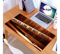 KDWJS Tappetino per mouse XXL Speed Gaming - 90x40 cm - XXL Mousepad - base antiscivolo - migliora la precisione e la velocità - Scena dell'omicidio, nastro di avvertimento di sicurezza sulla scena d