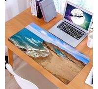 KDWJS Tappetino per mouse XXL Speed Gaming - 90x40 cm - XXL Mousepad - base antiscivolo - migliora la precisione e la velocità - Paesaggio, Vista sull'oceano Spiaggia tranquilla Cabo De Gata Spagna F