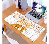 KDWJS Tappetino per mouse XXL Speed Gaming - 90x40 cm - XXL Mousepad - base antiscivolo - migliora la precisione e la velocità - Caccia, Caccia alla volpe in autunno Fo