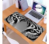 KDWJS Tappetino per mouse XXL Speed Gaming - 90x40 cm - XXL Mousepad - base antiscivolo - migliora la precisione e la velocità - Ritratto di tigre in bianco e nero, accattivante, che cattura i forti