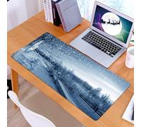 KDWJS Tappetino per mouse XXL Speed Gaming - 90x40 cm - XXL Mousepad - base antiscivolo - migliora la precisione e la velocità - Scena invernale innevata, una scena fredda con fiocchi di neve che cad
