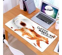 KDWJS Tappetino per mouse XXL Speed Gaming - 90x40 cm - XXL Mousepad - base antiscivolo - migliora la precisione e la velocità - Poster con impronta di un orso e tazza rovesciata con la scritta Il c