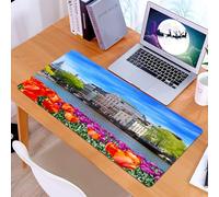 KDWJS Tappetino per mouse XXL Speed Gaming - 90x40 cm - XXL Mousepad - base antiscivolo - migliora la precisione e la velocità - Paesaggio, città europea Olanda Amsterdam Paesaggio della vecchia citt