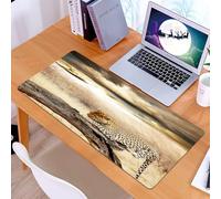 KDWJS Tappetino per mouse XXL Speed Gaming - 90x40 cm - XXL Mousepad - base antiscivolo - migliora la precisione e la velocità - Set da safari, leopardo che riposa sotto un cielo nuvoloso drammatico,