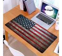 KDWJS Tappetino per mouse XXL Speed Gaming - 90x40 cm - XXL Mousepad - base antiscivolo - migliora la precisione e la velocità - La bandiera americana, una bandiera dall'estetica grezza e industriale