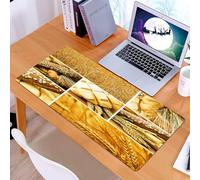 KDWJS Tappetino per mouse XXL Speed Gaming - 90x40 cm - XXL Mousepad - base antiscivolo - migliora la precisione e la velocità - Raccolto, collage di storie di grano, vari tipi di pane, cultura dell
