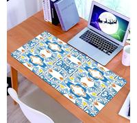 KDWJS Tappetino per mouse XXL Speed Gaming - 90x40 cm - XXL Mousepad - base antiscivolo - migliora la precisione e la velocità - Mosaico tradizionale tunisino con influenza spagnola Opera d'arte Azul