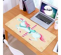 KDWJS Tappetino per mouse XXL Speed Gaming - 90x40 cm - XXL Mousepad - base antiscivolo - migliora la precisione e la velocità - Decorazione a forma di cavallo, giostra vintage, parco divertimenti pe