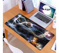 KDWJS Tappetino per mouse XXL Speed Gaming - 90x40 cm - XXL Mousepad - base antiscivolo - migliora la precisione e la velocità - Doctor Who Tardis in uno sfondo fantasy stellato
