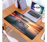 KDWJS Tappetino per mouse XXL Speed Gaming - 90x40 cm - XXL Mousepad - base antiscivolo - migliora la precisione e la velocità - un molo di legno che si dirige verso il Mar Cinese Meridionale durante