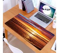 KDWJS Tappetino per mouse XXL Speed Gaming - 90x40 cm - XXL Mousepad - base antiscivolo - migliora la precisione e la velocità - Immagine spettacolare del tramonto hawaiano sulla spiaggia, riflessi d