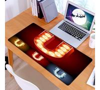 KDWJS Tappetino per mouse XXL Speed Gaming - 90x40 cm - XXL Mousepad - base antiscivolo - migliora la precisione e la velocità - Lettera U, U maiuscola Elementi elettrici Cinema Spettacolo