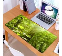 KDWJS Tappetino per mouse XXL Speed Gaming - 90x40 cm - XXL Mousepad - base antiscivolo - migliora la precisione e la velocità - Natura, Foresta con raggi di sole Fogliame Rami Bosco Eco Giungla Imma