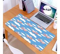 KDWJS Tappetino per mouse XXL Speed Gaming - 90x40 cm - XXL Mousepad - base antiscivolo - migliora la precisione e la velocità - Fliggy Whimsical Adventure, le ali del maiale si librano tra le nuvole