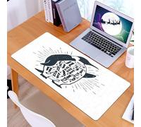 KDWJS Tappetino per mouse XXL Speed Gaming - 90x40 cm - XXL Mousepad - base antiscivolo - migliora la precisione e la velocità - Citazione, Pinguino che agita la pinna e sorride e saluta con il testo