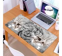 KDWJS Tappetino per mouse XXL Speed Gaming - 90x40 cm - XXL Mousepad - base antiscivolo - migliora la precisione e la velocità - Drago, creatura inquietante in una scena horror stilizzata, schizzo, i