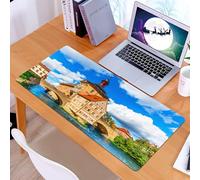KDWJS Tappetino per mouse XXL Speed Gaming - 90x40 cm - XXL Mousepad - base antiscivolo - migliora la precisione e la velocità - Vista panoramica estiva dell'architettura della Città Vecchia con l'ed