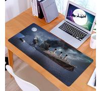 KDWJS Tappetino per mouse XXL Speed Gaming - 90x40 cm - XXL Mousepad - base antiscivolo - migliora la precisione e la velocità - Il transatlantico Titanic si schiantò contro un iceberg nel 1912 nell'
