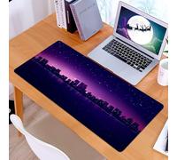 KDWJS Tappetino per mouse XXL Speed Gaming - 90x40 cm - XXL Mousepad - base antiscivolo - migliora la precisione e la velocità - Skyline della città di notte. Sfondo del paesaggio urbano