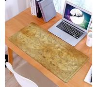 KDWJS Tappetino per mouse XXL Speed Gaming - 90x40 cm - XXL Mousepad - base antiscivolo - migliora la precisione e la velocità - Mappa del mondo in stile antico decorata con squisiti elementi marini