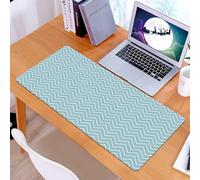 KDWJS Tappetino per mouse XXL Speed Gaming - 90x40 cm - XXL Mousepad - base antiscivolo - migliora la precisione e la velocità - Blu, onde del mare dell'oceano come linee a zigzag minimaliste, verde